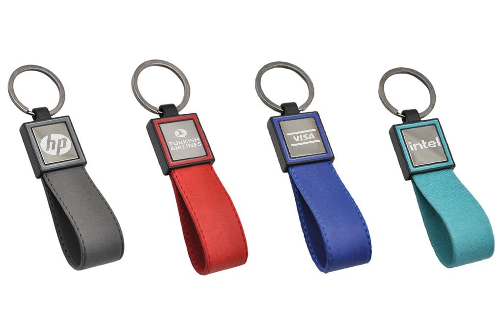 Leather & Metal Keychain