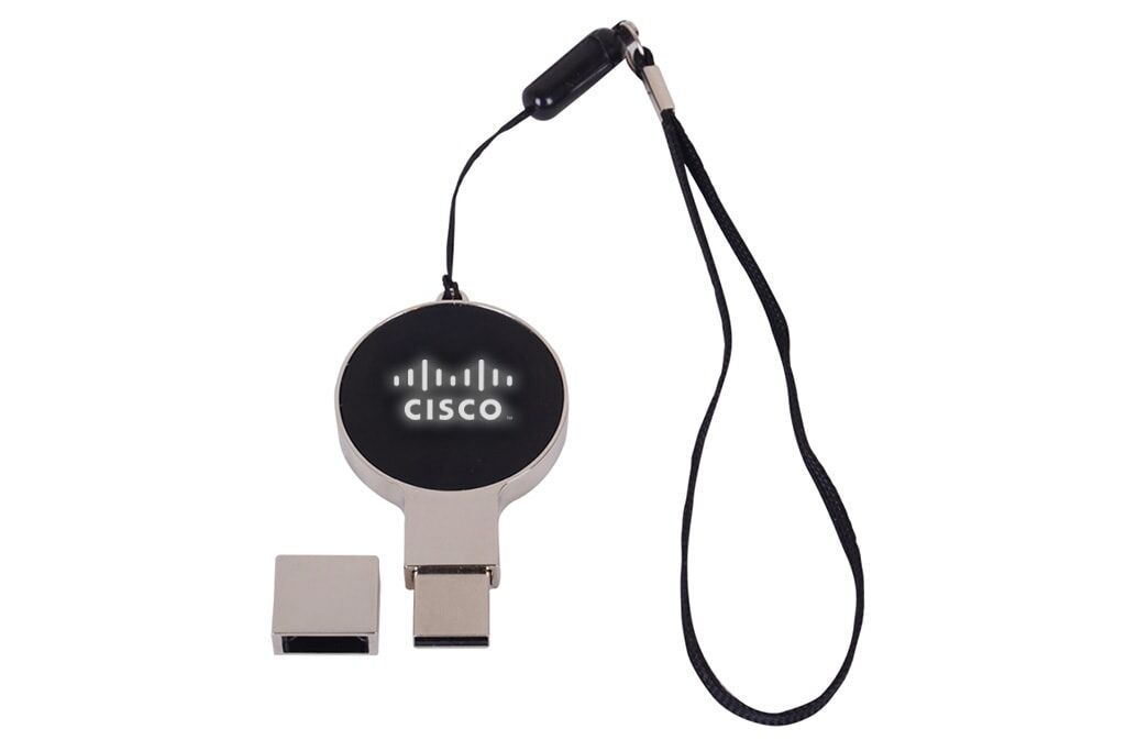 Metal LED-Illuminated Round USB Drive