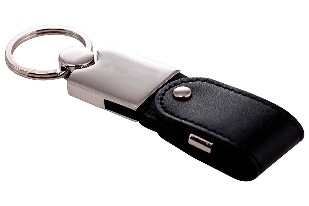 Leather Trim Metal USB Memory Stick